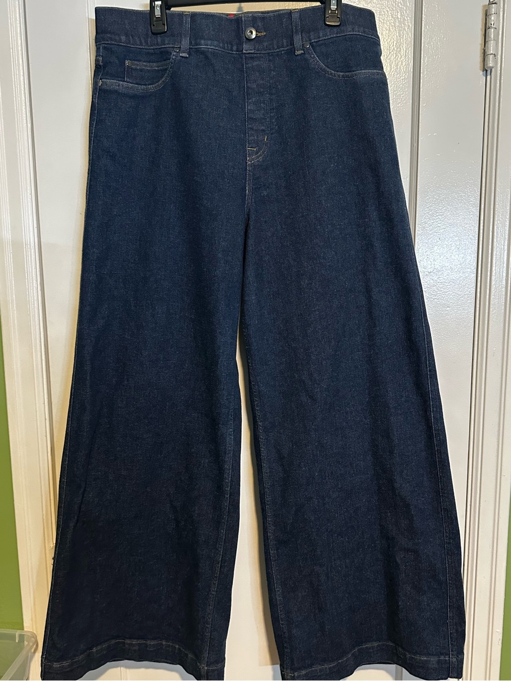 Spanx Wide Leg Dark Blue Denim Jeans